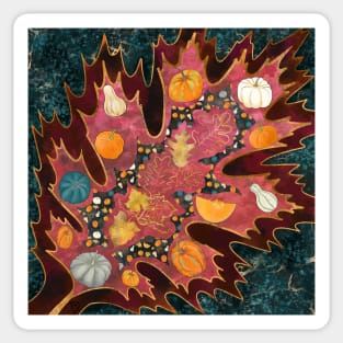 Abstract Halloween Leaf Sticker